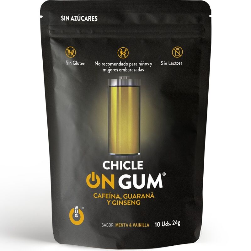 WUG GUM – ON CAFFEINE, GINSENG AND GUARANA GUM 10 UNITS