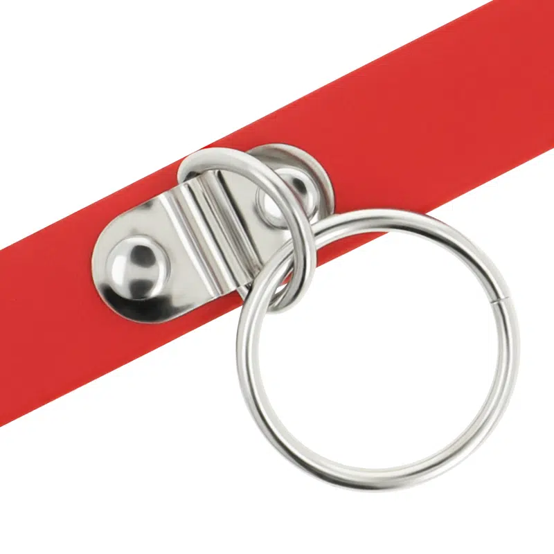 COQUETTE CHIC DESIRE - COLLIER CUIR VEGAN ROUGE FEMME ACCESSOIRE FÉTICHE – Image 5