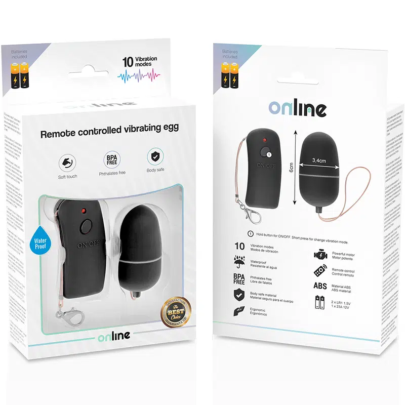 ONLINE - OEUF VIBRANT AVEC TÉLÉCOMMANDE NOIRE – Image 3