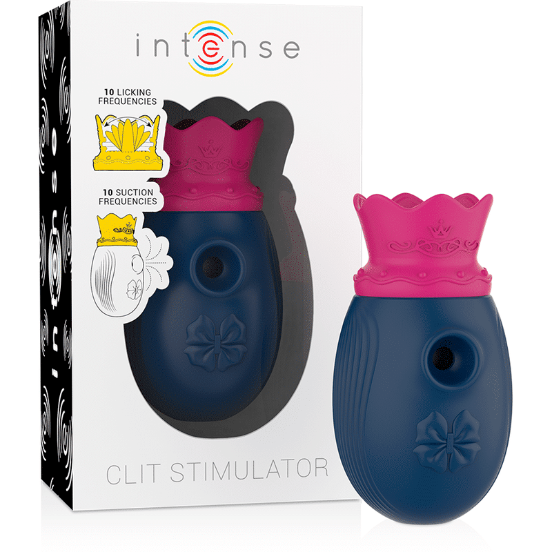 INTENSE – STIMULATEUR CLIT 10 FRÉQUENCES DE LÉCHAGE ET DASPIRATION – BLEU