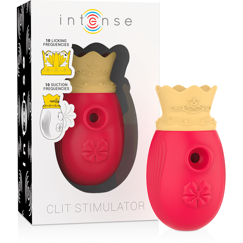 INTENSE – STIMULATEUR CLIT 10 FRÉQUENCES DE LÉCHAGE ET DASPIRATION – ROUGE