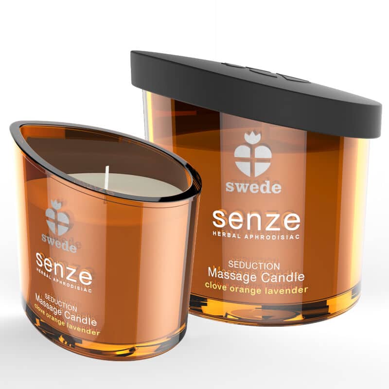 SWEDE – BOUGIE DE MASSAGE SÉDUCTION SENZE – GIROFLE, ORANGE, LAVANDE