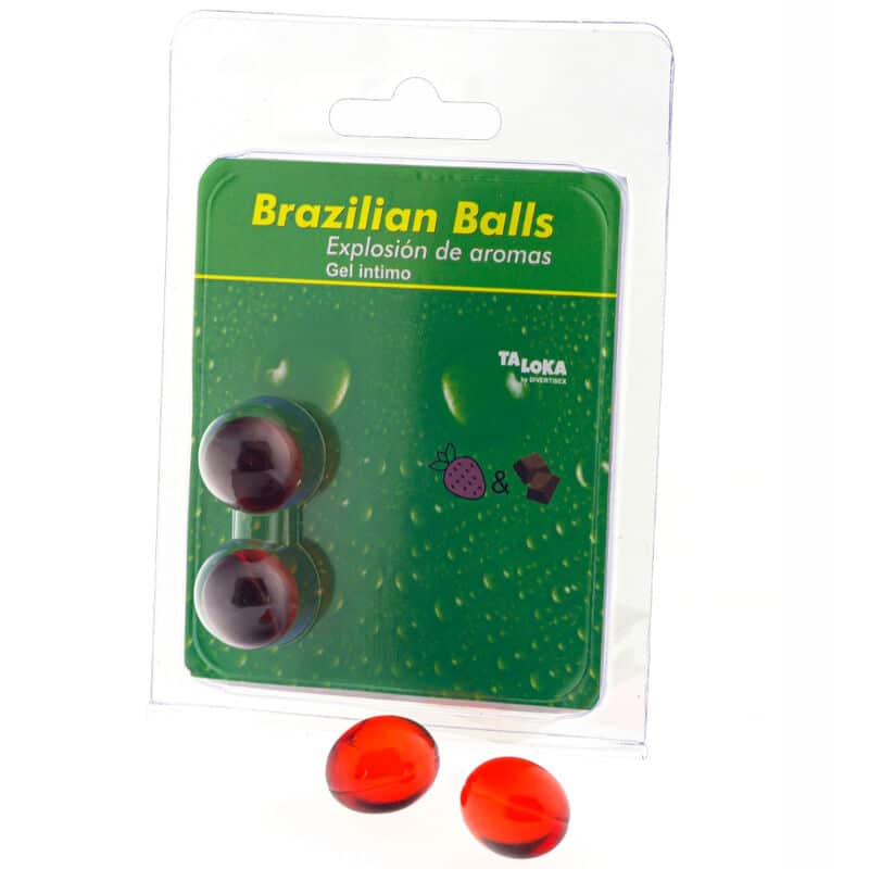 TALOKA - 2 BOULES BRÉSILIENNES GEL INTIME FRAISE  CHOCOLAT