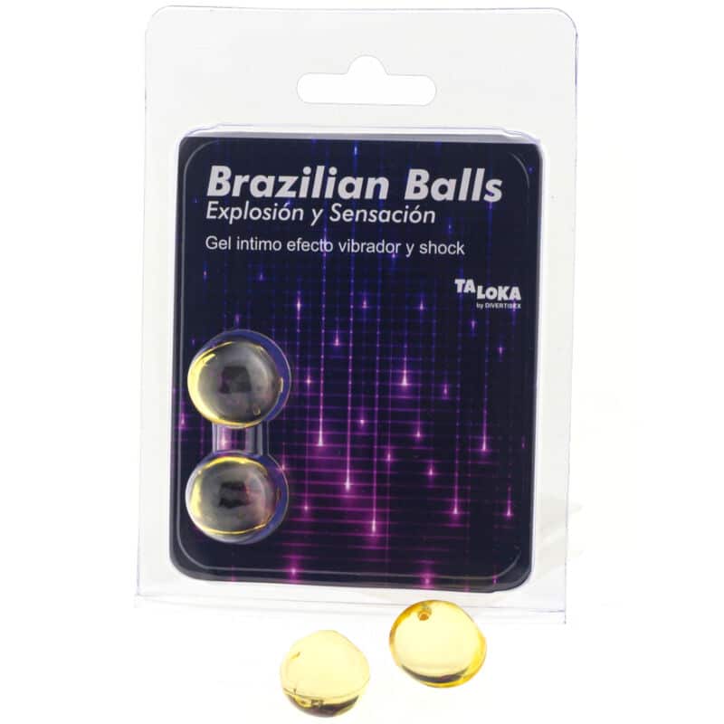 TALOKA - 2 BALLES BRÉSILIENNES VIBRANT  EFFET DE CHOC GEL EXCITANT