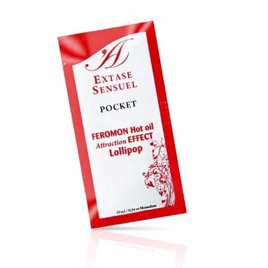 EXTASE SENSUAL – HUILE DE MASSAGE AUX PHÉROMONES  EFFET CHALEUR SUCETTE 10 ML