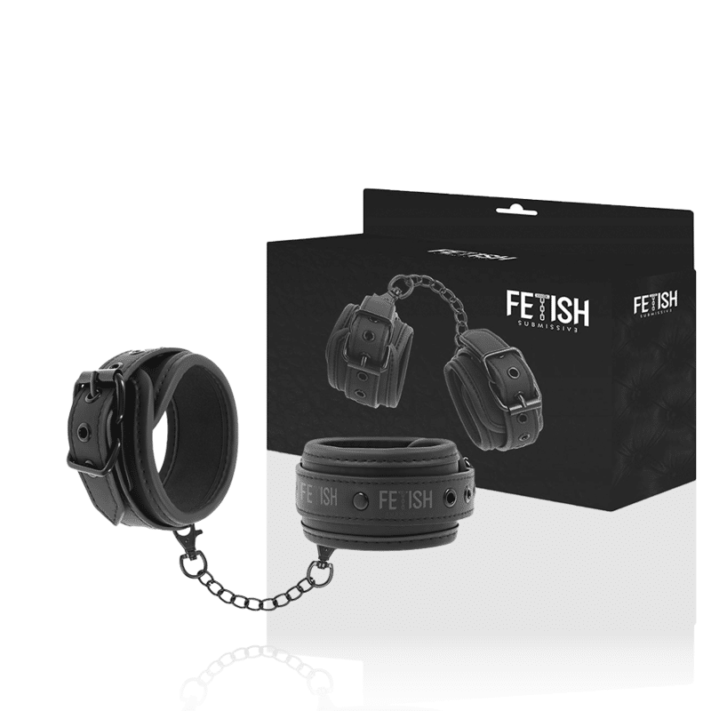 FETISH SUBMISSIVE – MENOTTES EN CUIR VÉGÉTALIEN AVEC DOUBLURE EN NOPRÈNE