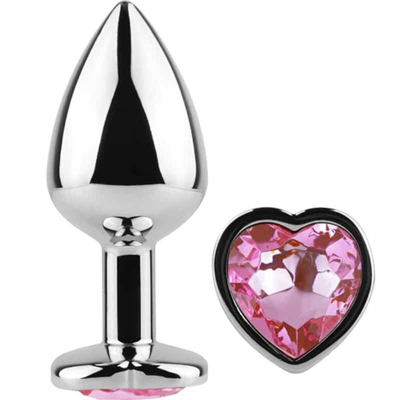 SECRETPLAY – PLUG ANAL EN MÉTAL COEUR FUCHSIA PETITE TAILLE 7 CM