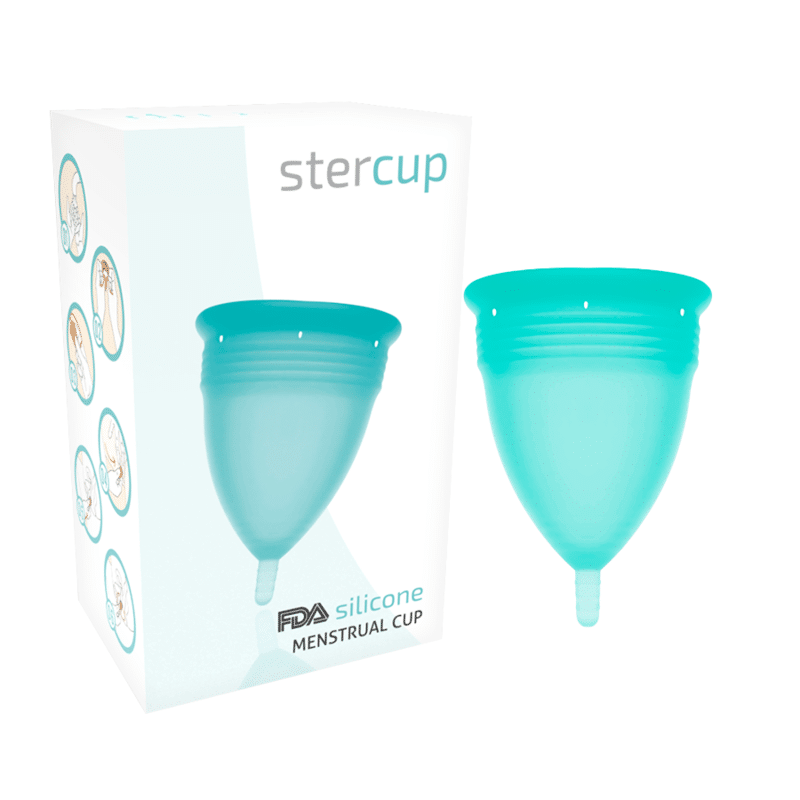 STERCUP – COUPE MENSTRUELLE EN SILICONE FDA AIGUE-MARINE – TAILLE S