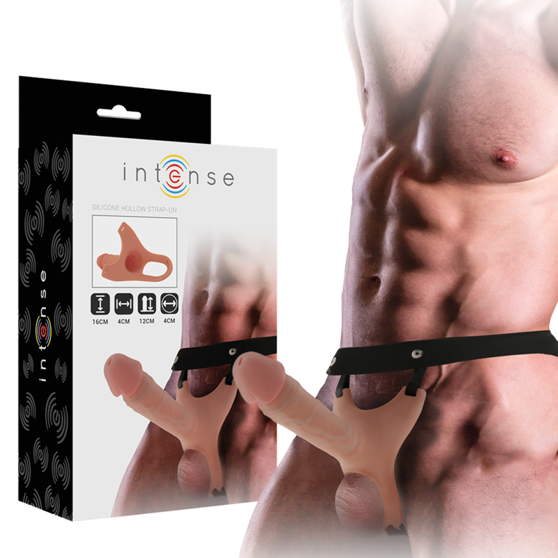 INTENSE – HARNAIS CREUX AVEC GODE EN SILICONE 16 X 3,5 CM
