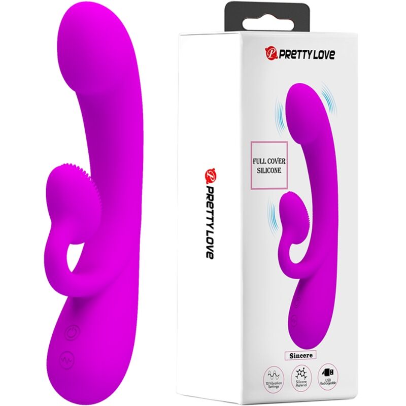 PRETTY LOVE – VIBRATEUR SINCERE ET VENTOUSE DE CLITORIS SILICONE VIOLET