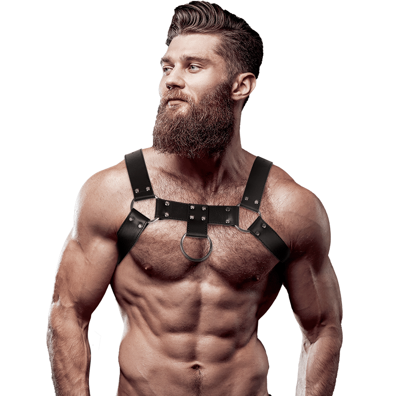 FETISH SUBMISSIVE ATTITUDE – HARNAIS POITRINE EN CUIR ÉCOLOGIQUE POUR HOMMES
