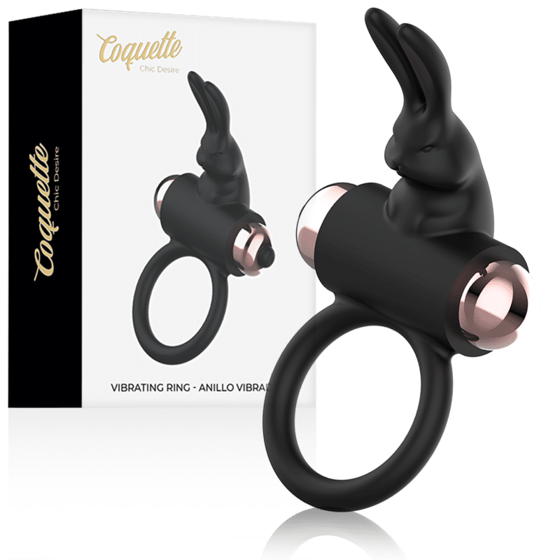 COQUETTE CHIC DESIRE – COCKRING AVEC VIBRATEUR NOIR/ OR