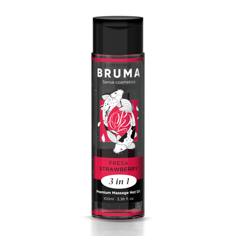 BRUMA – HUILE DE MASSAGE PREMIUM EFFET CHALEUR SAVEUR FRAISE 3 EN 1 – 100 ML