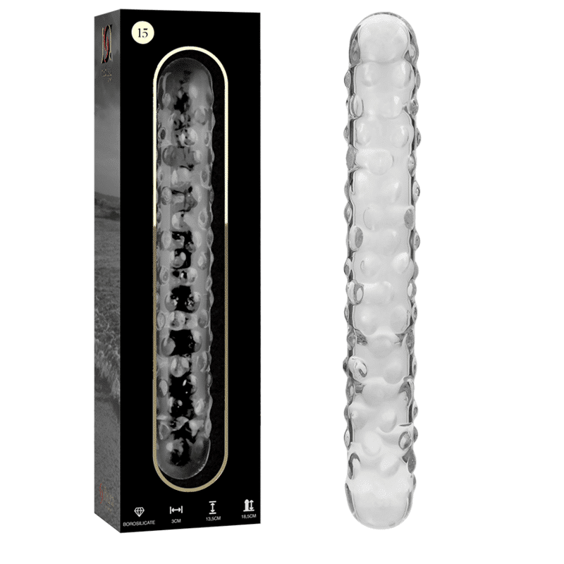 NEBULA SERIES BY IBIZA – MODÈLE 15 GODE EN VERRE BOROSILICATE CLAIR 18.5 CM -O- 3 CM