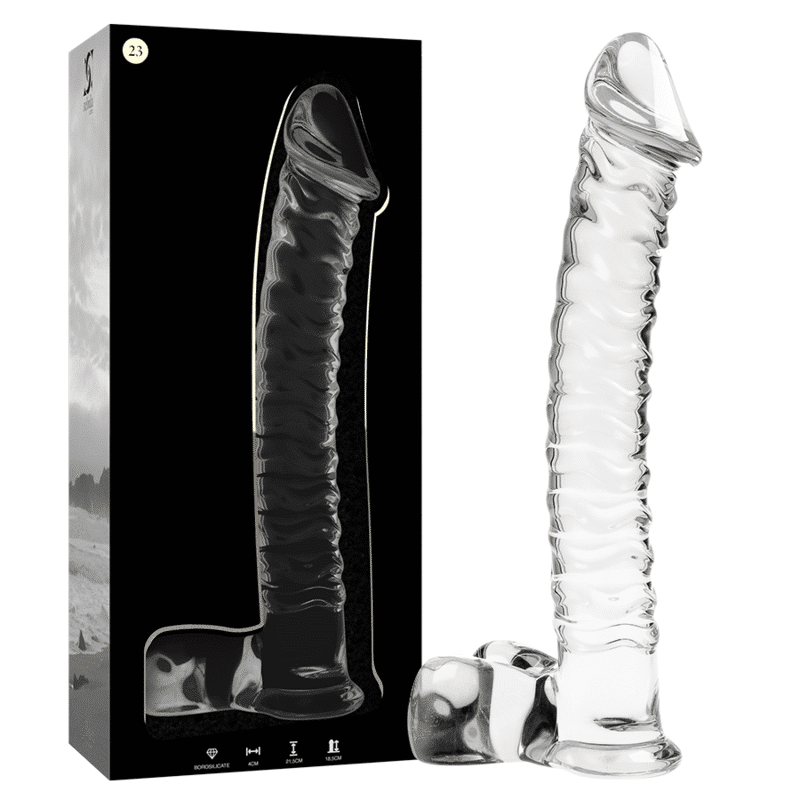 NEBULA SERIES BY IBIZA – MODÈLE 23 GODE EN VERRE BOROSILICATE CLAIR 21.5 CM -O- 4 CM