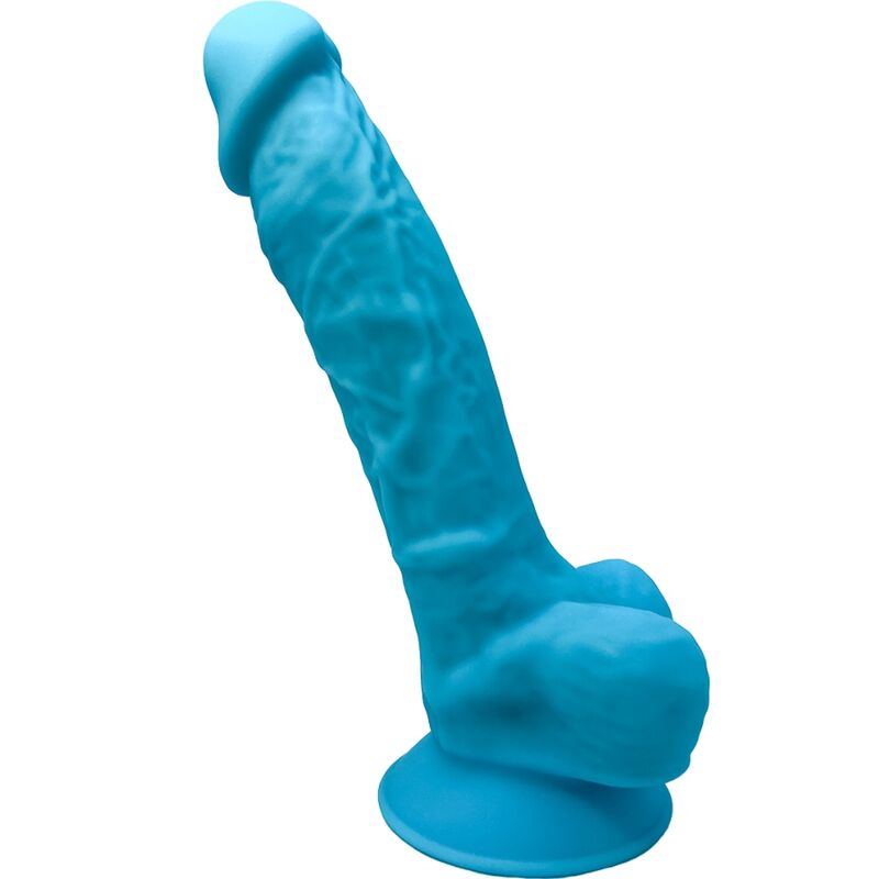 SILEXD – MODÈLE 1 PÉNIS RÉALISTE PREMIUM SILEXPAN SILICONE BLEU 17.5 CM