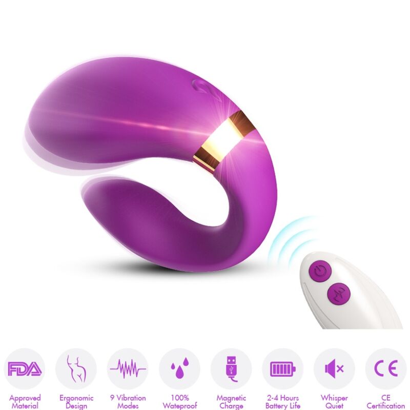 ARMONY – VIBRATEUR CROISSANT POUR COUPLES TÉLÉCOMMANDE VIOLET