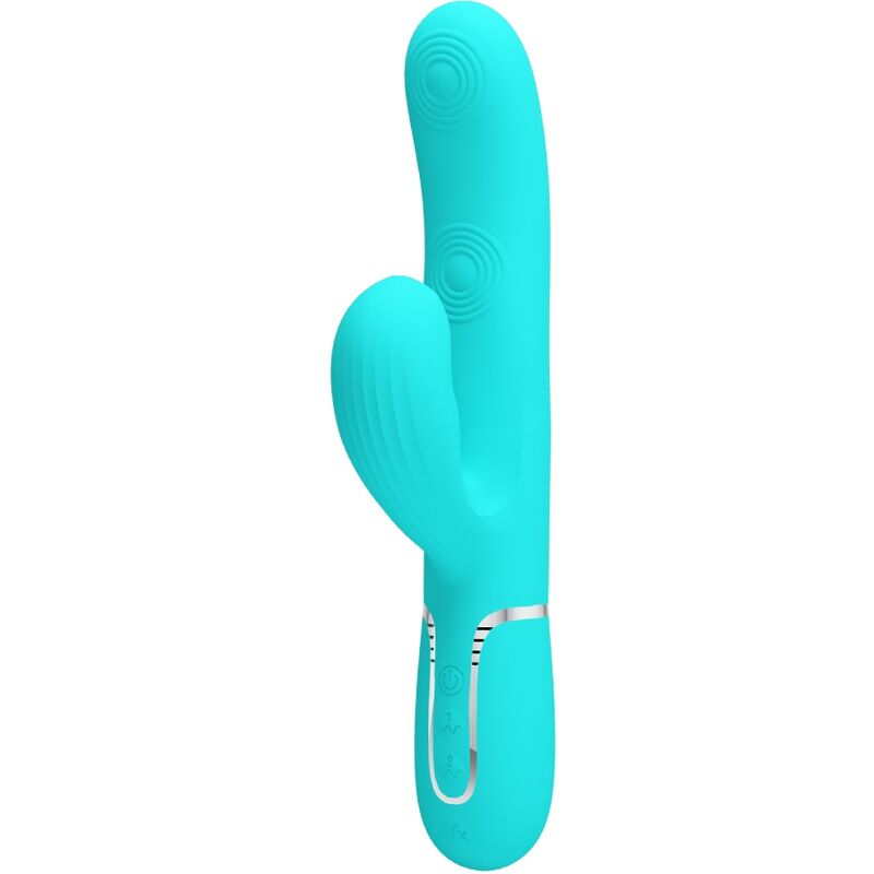 PRETTY LOVE – PERLITA VIBRATEUR MULTIFONCTION 3 EN 1 POINT G VERT AQUA