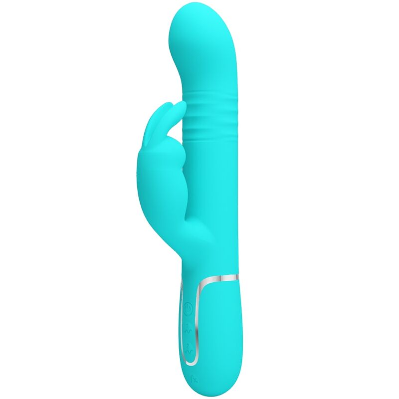PRETTY LOVE – VIBRATEUR COALE RABBIT PERLES VERT AQUA