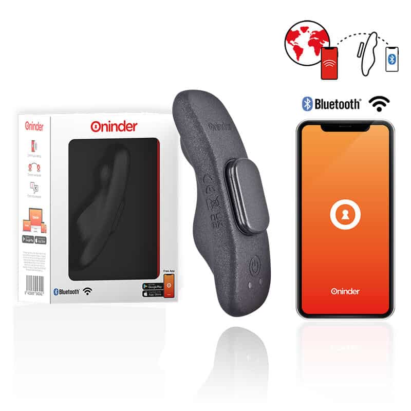 ONINDER – VIBRATEUR RECHARGEABLE MANILA PANTY 9 VITESSES 9,6 CM X 2,6 CM – APPLICATION GRATUITE