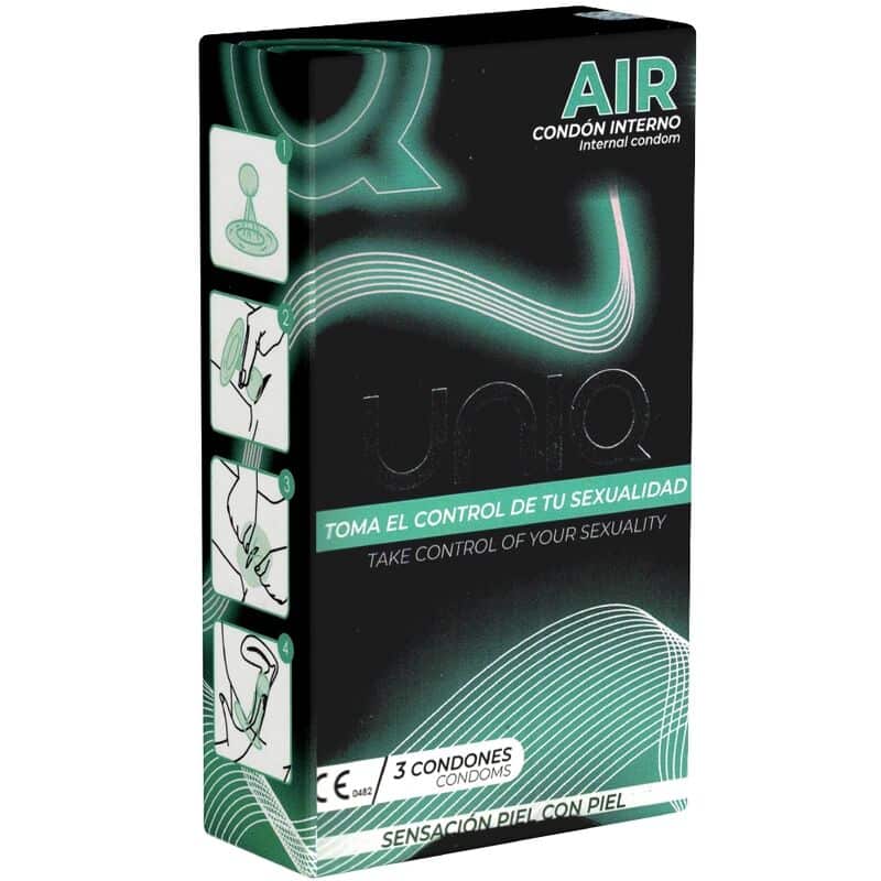 UNIQ – AIR PRÉSERVATIF FÉMININ SANS LATEX 3 UNITÉS