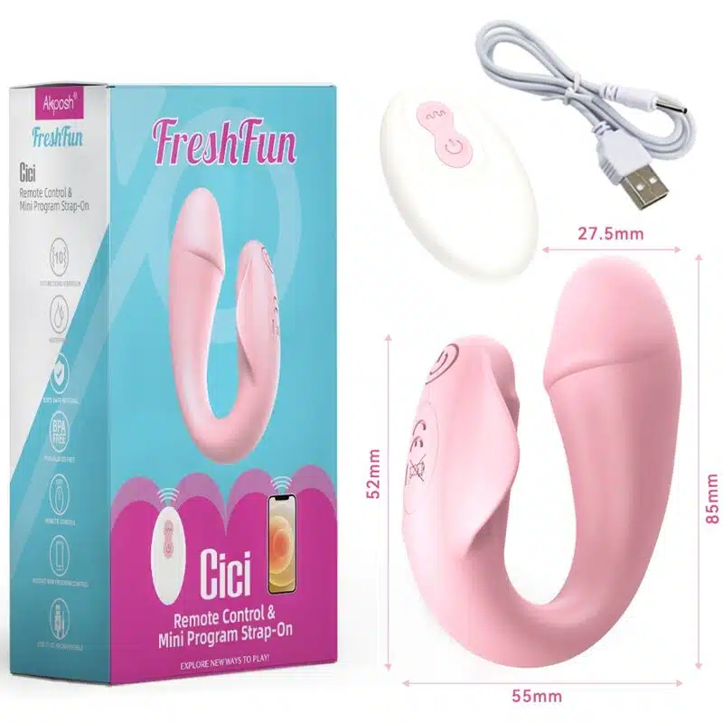 ARMONY - FRESHFUN CICI STAP-ON VIBRATEUR TÉLÉCOMMANDE ET APPLICATION 10 VIBRATIONS ROSE – Image 5
