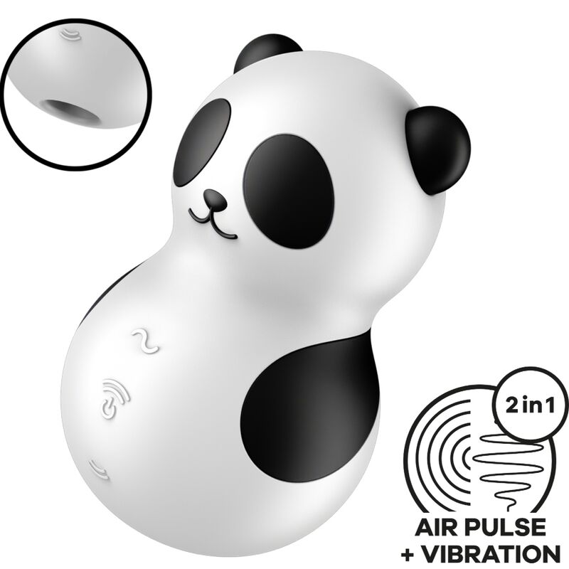 SATISFYER – POCKET PANDA STIMULATEUR  VIBRATEUR NOIR ET BLANC