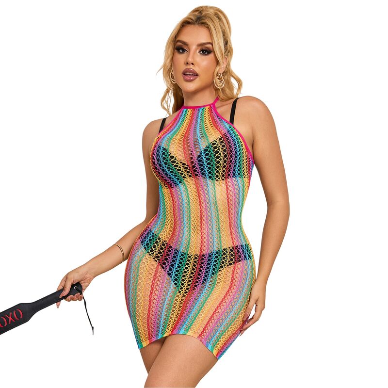 SUBBLIME – 952341 BODYSTOCKING RÉSEILLE ARC-EN-CIEL TAILLE UNIQUE