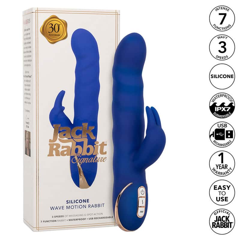CALEXOTICS – JACK RABBIT VIBRATEUR WAVE MOTION BLEU