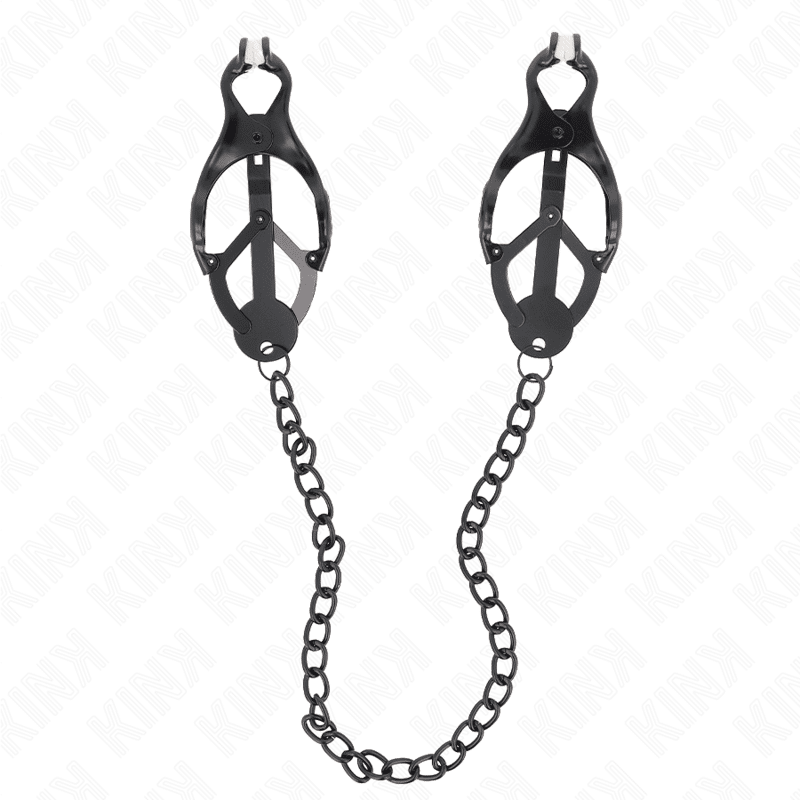 KINK – PINCES À METELLES TRÈFLE JAPONAIS AVEC CHAÎNE NOIR 30 CM