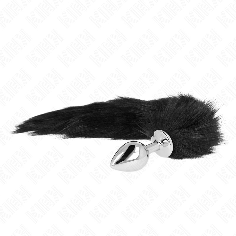 KINK – PLUG ANAL TAILLE M 8 X 3,5 CM AVEC QUEUE SYNTHÉTIQUE 40 CM NOIR