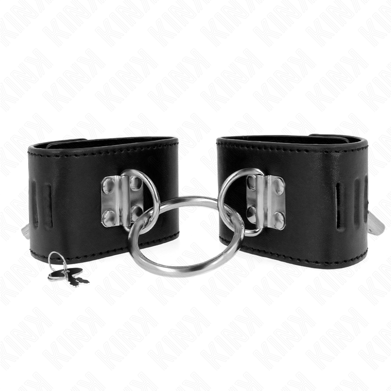 KINK – APPUI-POIGNETS FIXES AVEC ANNEAU ET FERMETURE PAR CADENAS NOIR AJUSTABLE 16-23 CM X 5,5 CM