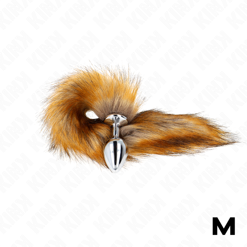 KINK – PLUG ANAL TAILLE M 8 X 3,5 CM AVEC QUEUE SYNTHÉTIQUE 40 CM MARRON