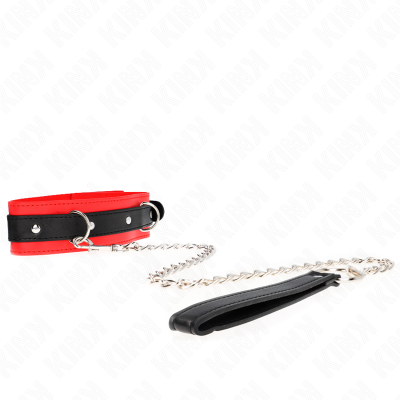 KINK – COLLIER MODÈLE BASIC AVEC LAISSE 65 CM MODÈLE 3 ROUGE 53 X 5 CM