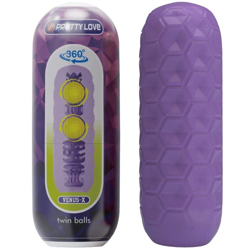 PRETTY LOVE – MASTURBATEUR POUR HOMME À DEUX BOULES VIOLET
