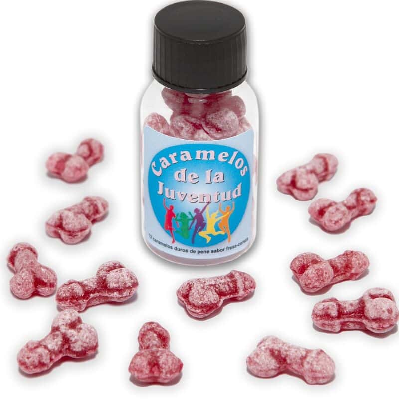 DIABLO PICANTE – 12 BONBONS JEUNESSE FORME PÉNIS FRAISE/CERISE
