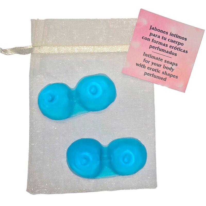 DIABLO PICANTE – 2 SAVONS PARFUMÉS EN FORME DE SEINS BLEU