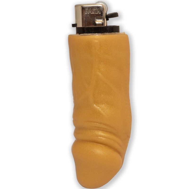 DIABLO PICANTE – BRIQUET RECHARGEABLE EN FORME DE PÉNIS DORÉ
