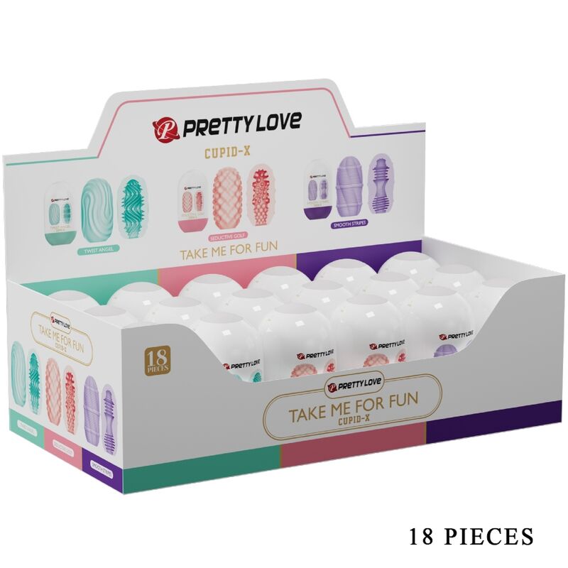 PRETTY LOVE – CUPID X 18 MASTURBATEURS POUR HOMMES DIFFÉRENTES TEXTURES