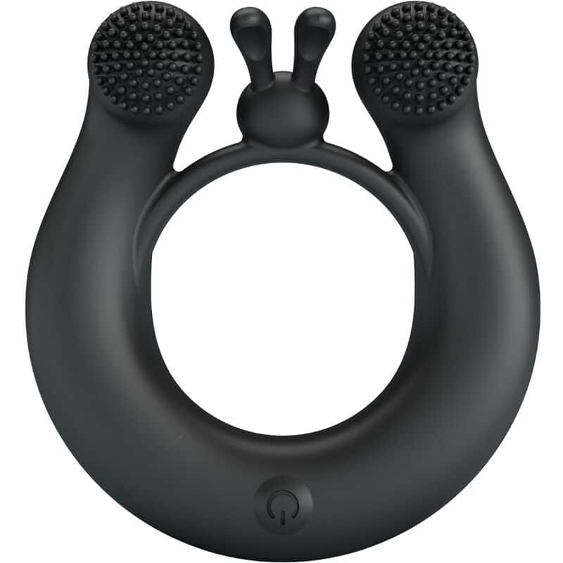 PRETTY LOVE – ANNEAU VIBRANT DAHLIA + STIMULATEUR DE CLITORIS 12 VIBRATIONS NOIR