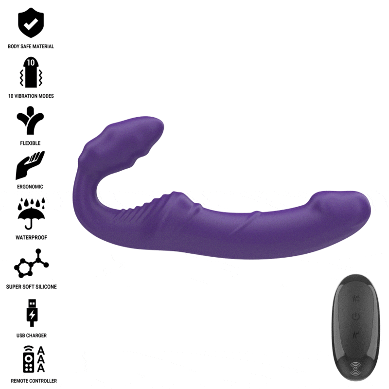 INTENSE – JILL DOUBLE VIBRATEUR 20 CM VIOLET TÉLÉCOMMANDE