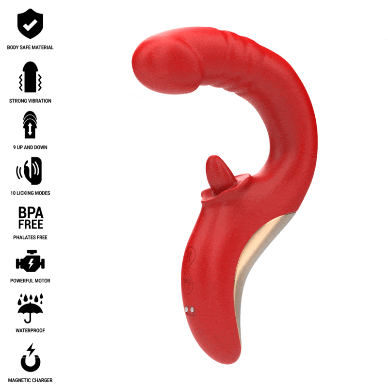 INTENSE – VIBRATEUR ET STIMULATEUR PAULINA EN FORME DE U ROUGE