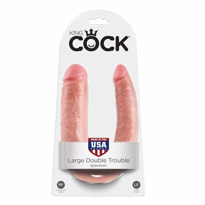 KING COCK – GODE DOUBLE PÉNÉTRATION 17.8 CM NATUREL