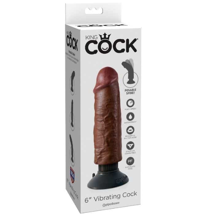 KING COCK – BITE VIBRANTE MARRON 15,24 CM