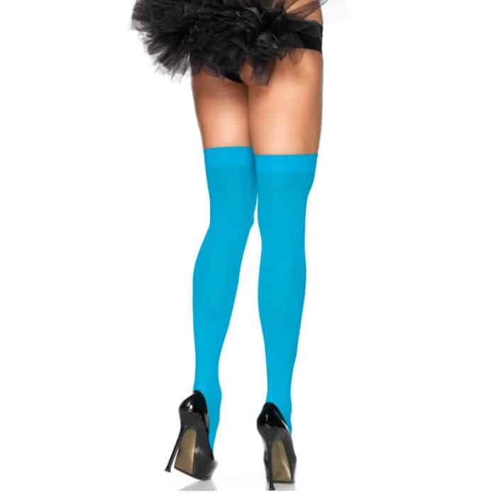 LEG AVENUE – CUISSES HAUTES EN NYLON BLEU