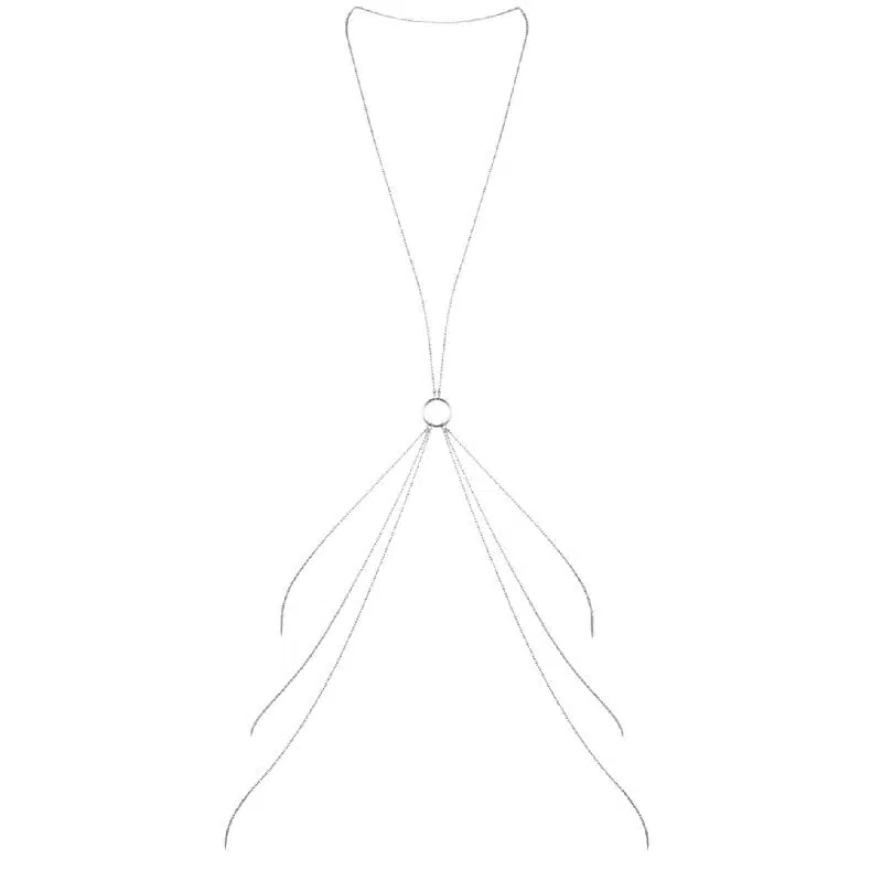 BIJOUX - MAGNIFIQUE CHAÎNES MÉTALLIQUES POUR LE CORPS 8 ARGENT – Image 2