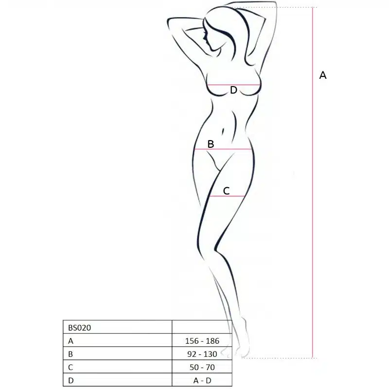 PASSION - FEMME BS020 BODYSTOCKING NOIR TAILLE UNIQUE – Image 2