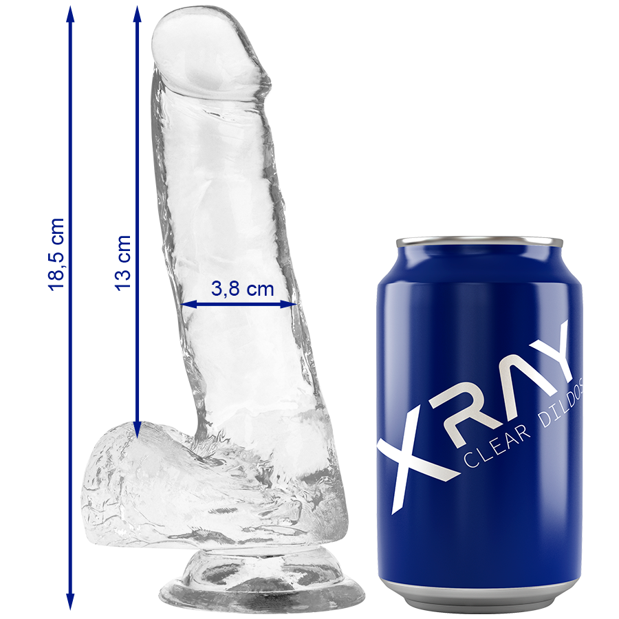 X RAY – BITE TRANSPARENTE AVEC BOULES 18.5 CM -O- 3.8 CM