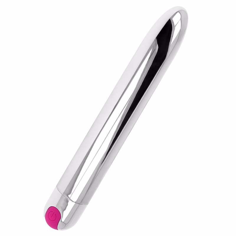 OHMAMA – VIBRATEUR ARGENT RECHARGEABLE 10 MODES 18,5 CM