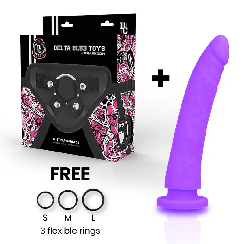 DELTA CLUB - TOYS HARNAIS + DONG SILICONE VIOLET 17 CM -O- 3 CM – Image 2